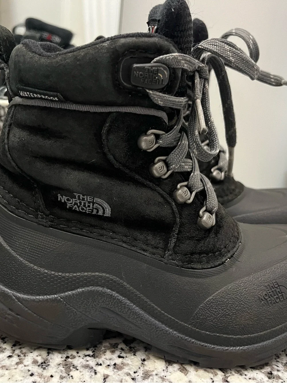 The North Face Black and Gray Kids Winter Boots
